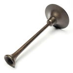 three quarter view of ear trumpet