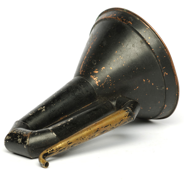 picture shows folded ear trumpet @ EarTrumpets.com