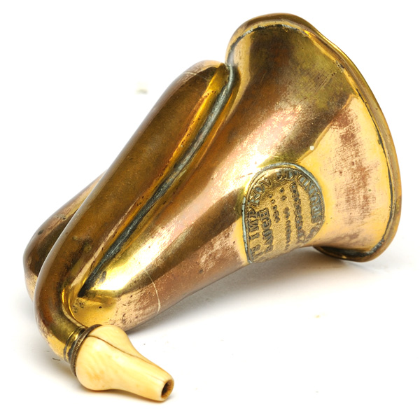 picture shows folded ear trumpet @ EarTrumpets.com