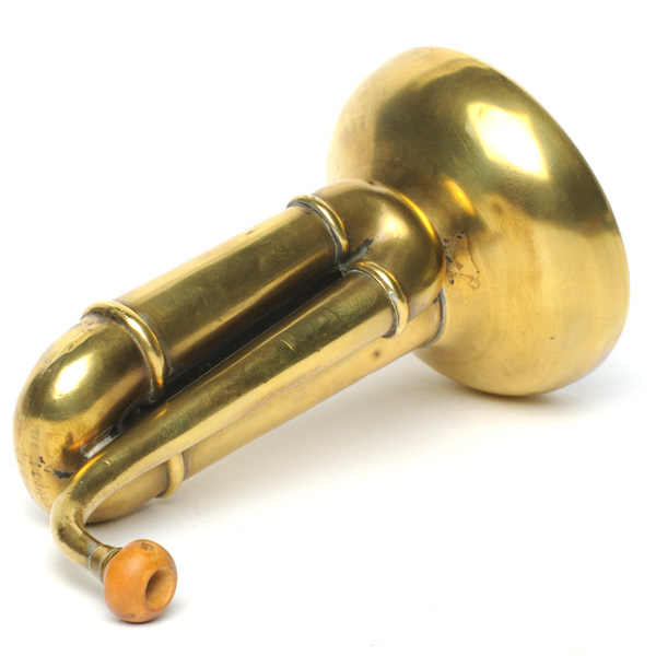 picture shows folded ear trumpet @ EarTrumpets.com