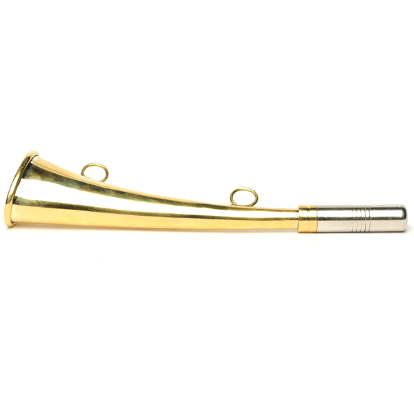 picture shows curiosity ear trumpet @ EarTrumpets.com