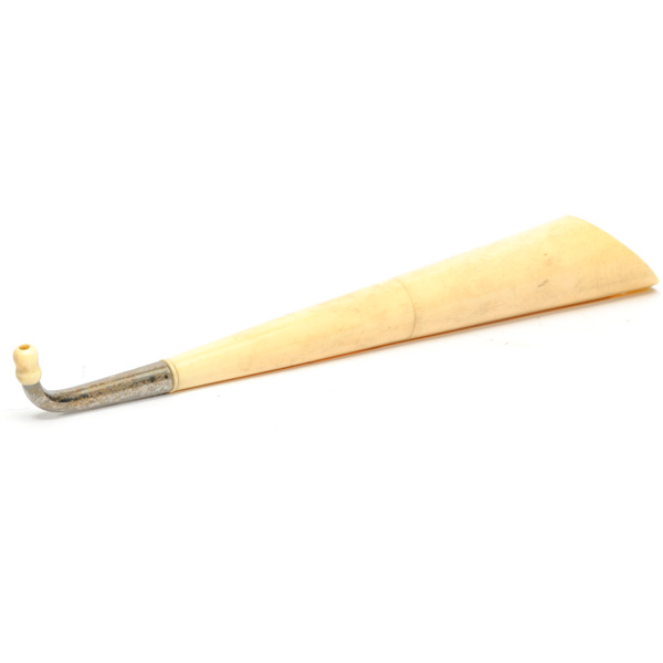 picture shows one piece ear trumpet @ EarTrumpets.com