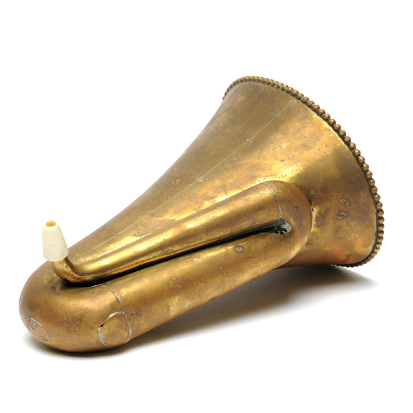 picture shows folded ear trumpet @ EarTrumpets.com