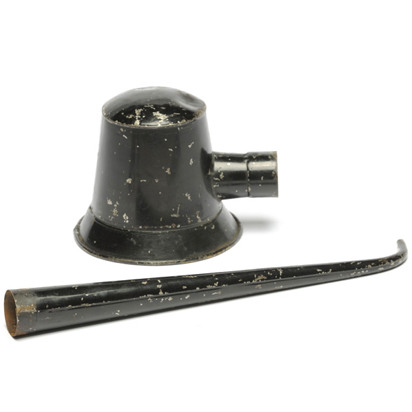 picture shows large dome ear trumpet @ EarTrumpets.com