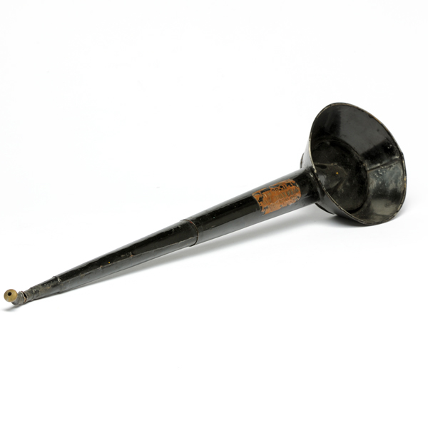 picture shows large dome ear trumpet @ EarTrumpets.com