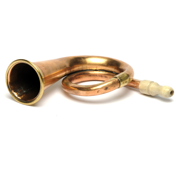picture shows bugle ear trumpet @ EarTrumpets.com